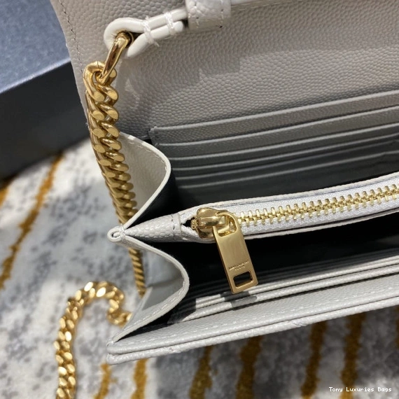Tony Luxuries MATELASSÉ CASSANDRE YSL CHAIN WALLET 0708